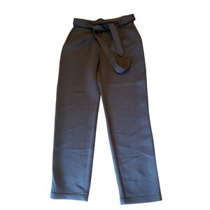 LEZE THE LABEL Black High Waist Belted Trouser Pants Women's Size L